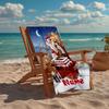 Custom Name Ultra-Soft Beach Towel with Christmas Santa Claus Theme,Ideal for Pool - Camping, Diving - Perfect Travel Essential, Vibrant Beach Towel.