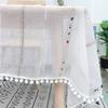 Spitze Tischdecke Rechteck Kaffeetischdecke Deko für Küche Esszimmer Zuhause Hochzeit Tüll Quaste Jacquard Tischdecke Überzug Matte