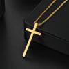 Atoztide Engrave Name Cross Pendant Necklace for Women Men Personalized Date Stainless Steel Jewelry Link Chain Birthday Gift