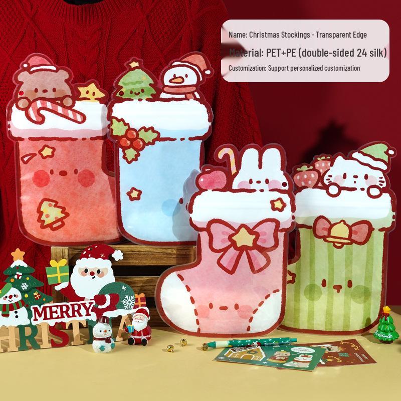 2024 Christmas Candy Gift Bags: Self-Sealing Snowman Holiday Socks Packaging