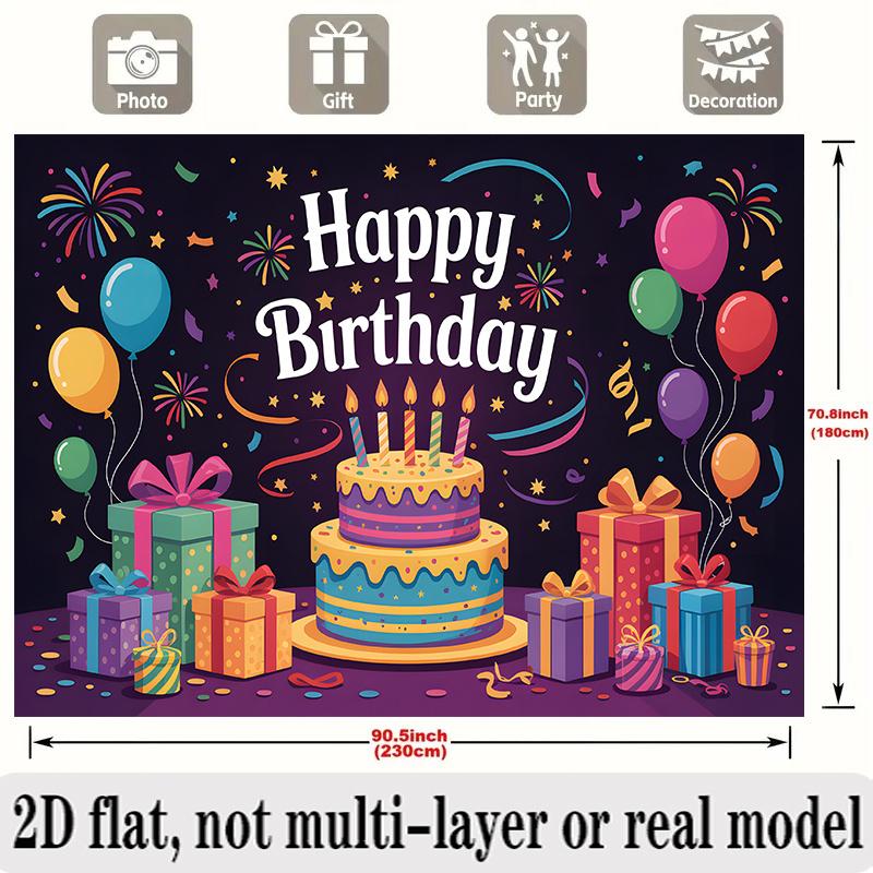 Party Backdrop Flat Celebration Photo Booth Birthday Party Decor