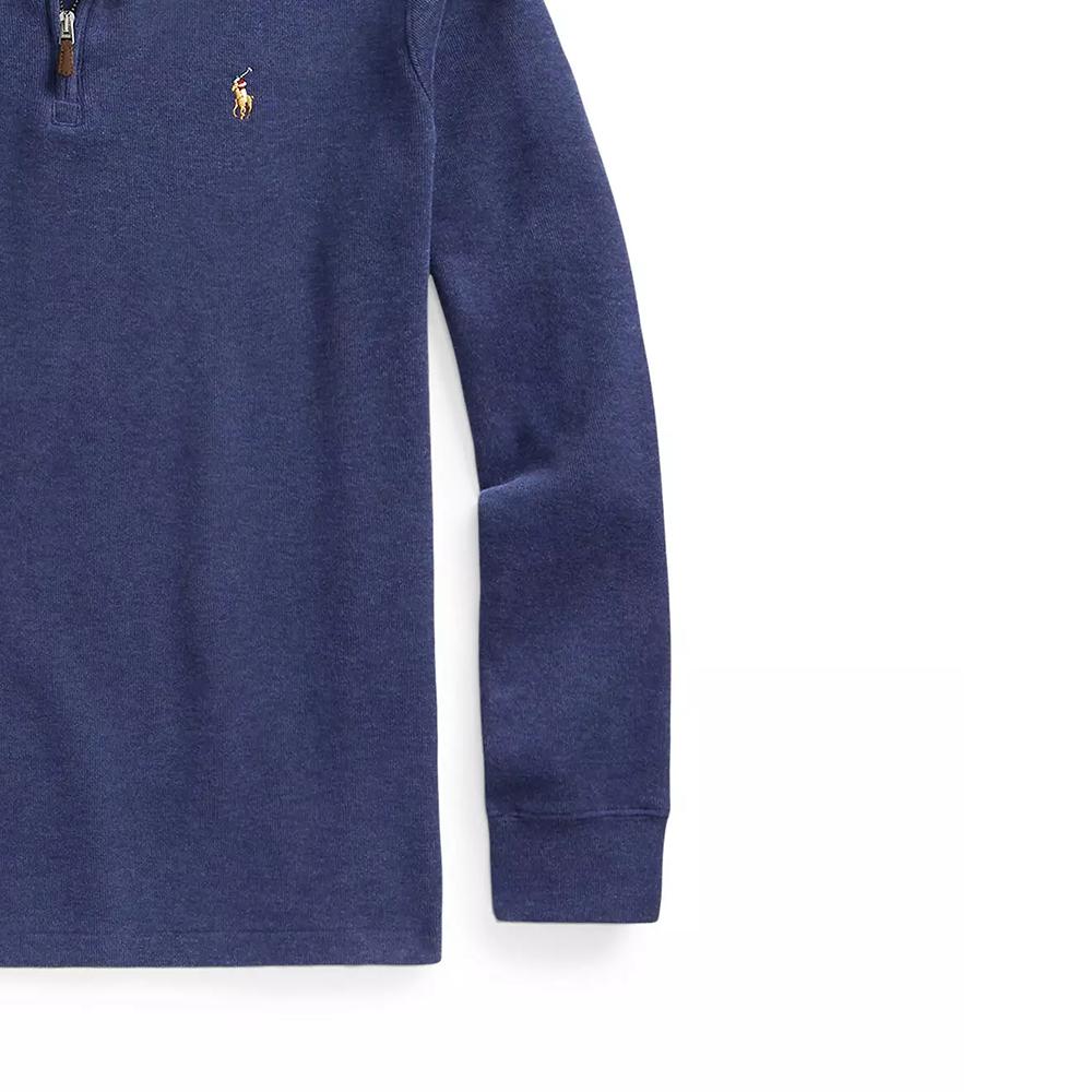 Polo Ralph Lauren Effen Kleur Mock Neck Halve Rits Pullover Lange Mouwen Sweatshirt Heren sweatshirt Blauw 710877001-004