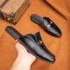 Fashion Stylish Style Male Muller Shoes Casual Half Shoes Comfortable Mens Loafers Fashion Mens Leather Slippers Leisure Walk Half Drag