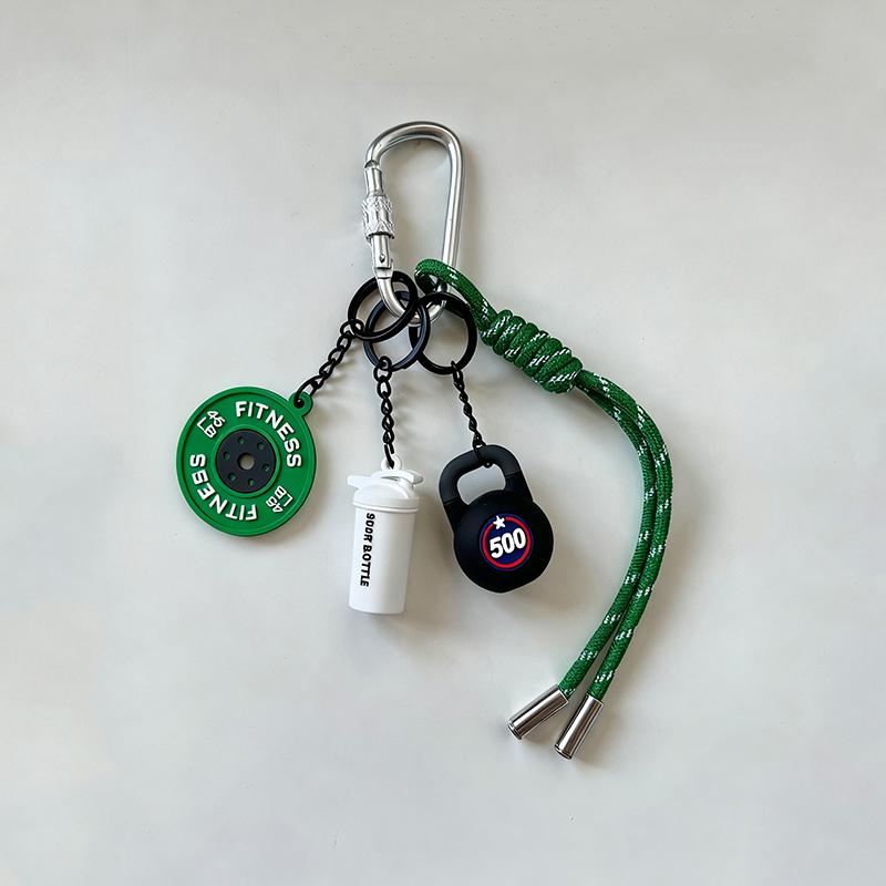 Bag Charm Funny Multicolor Gym Series Handmade Rope Kettlebell School Bag Charm Creative Sporty Bag Pendants