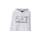 Emporio Armani EA7 SS22 Kapuzen-Sweatshirt mit Buchstaben- und Ziffern-Logo-Print, Lässiges Langarm-Sweatshirt für Herren, Weiß 3LPM45-PJFGZ-1100