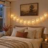 Cute Ghost Ornaments for Bedroom 6.6FT Halloween Light Up Garland, Lace LED Fairy String Light, Warm White Lights Home Spooky Hanging Bunting