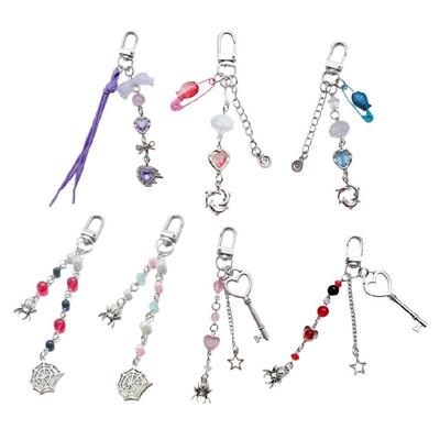 Unique Phone Charm Keychain Beaded Fish Keyring Decorative Accessory Key Holder Bag Pendant for Wallet Backpack Purse