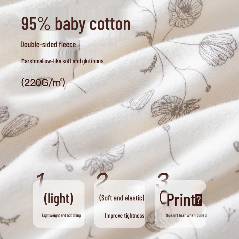 Fenteng Women's Round Neck Small Floral Lightweight Thermal Set