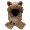Cute Fluffy Women's Hat & Scarf Set: Thick, Plush, Warm Cycling Hat with Ear Protection for Autumn and Winter