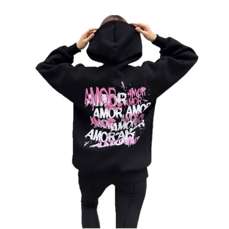 Women's Gothic Harajuku Hoodie - Plus Size Letter Print Sweatshirt