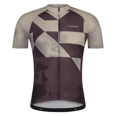 SHIMANO Cycling Jersey Colore Short Sleeve Jersey Beige S Recommended (European Size) Height 167-173cm