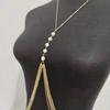 Fringed Pearl Chest Chain for Party Adult Women Shoulder Chain Necklace Eye Catching Body Chain Beach Party Body Jewelry