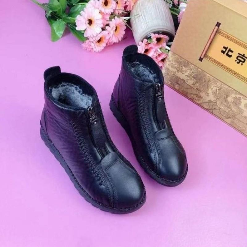 Winter Fleece Thickened Snow Boots Mom Large Size Low Boots
