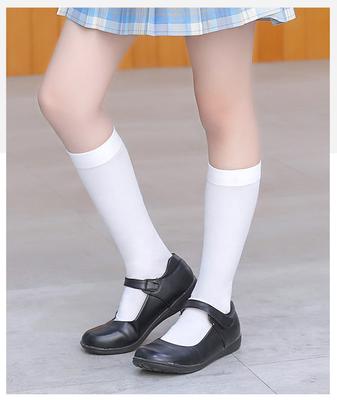 Summer Thin Girls' White Striped Long Medium And High Stockings Children'S Performance Calves Over The Knee Pile Spring And Autumn Stockings