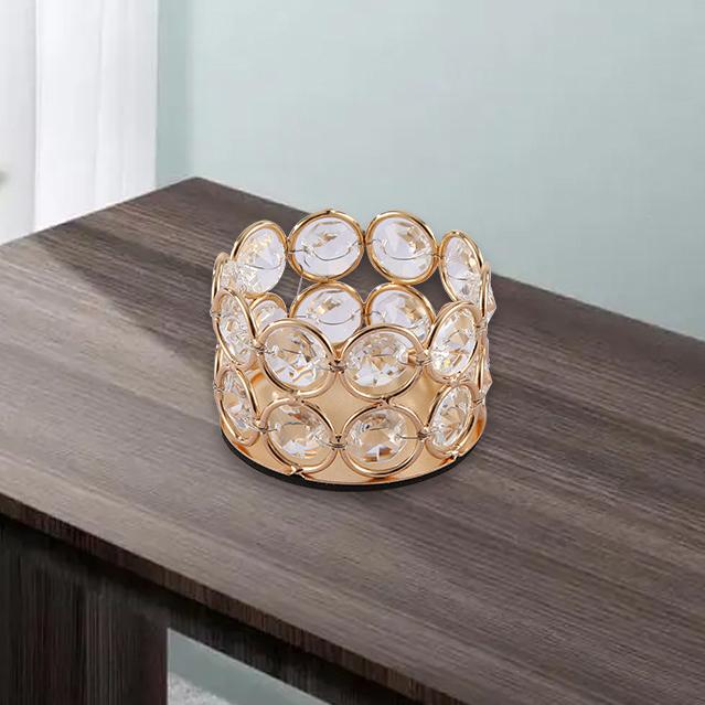 Golden Candle Holder European Crystal Candle Holder Creative Iron Candle Holder Candle Dinner Candle Cups