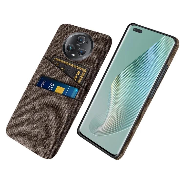 For Honor Magic5 Pro Phone Case Dual Card Slots Cloth Texture PC Phone Cover