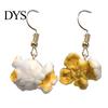 Grappige Vrouwen Popcorn Eten Dangle Oor Clip Haak Oorbellen Party Club Sieraden Cadeau