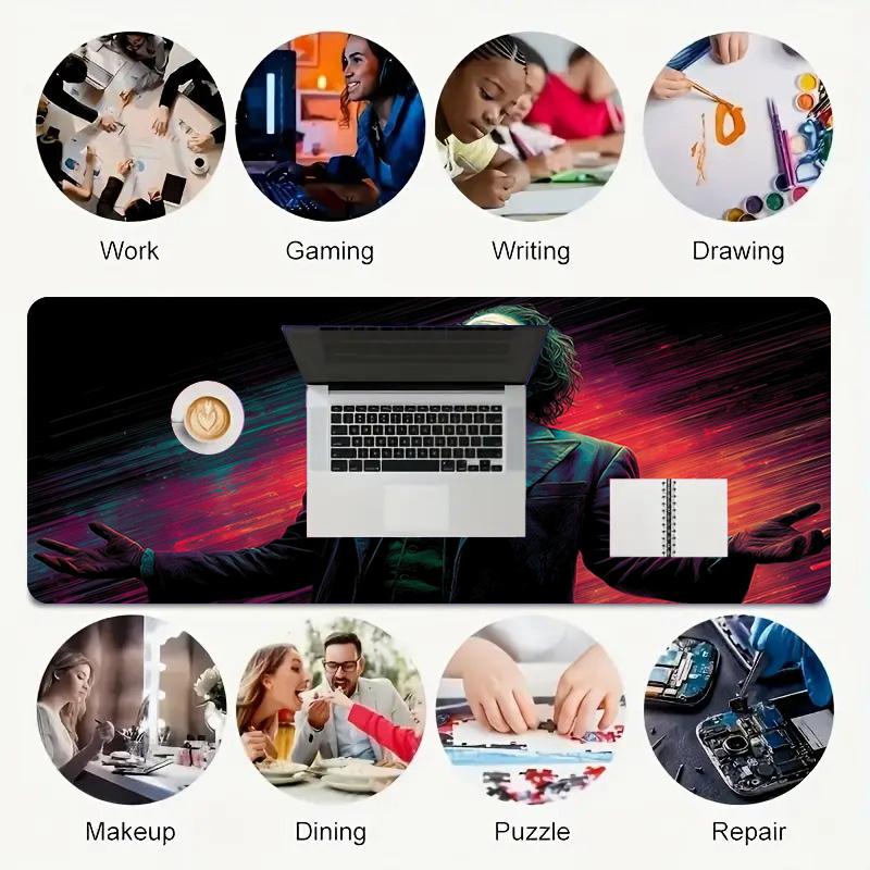 Joker'S Reign Xl Gaming Mouse Pad Nonslip Rubber Base Stitched Edge Waterproof Desk Mat For Pc Laptop Gamer Office Computer Accessories C9299