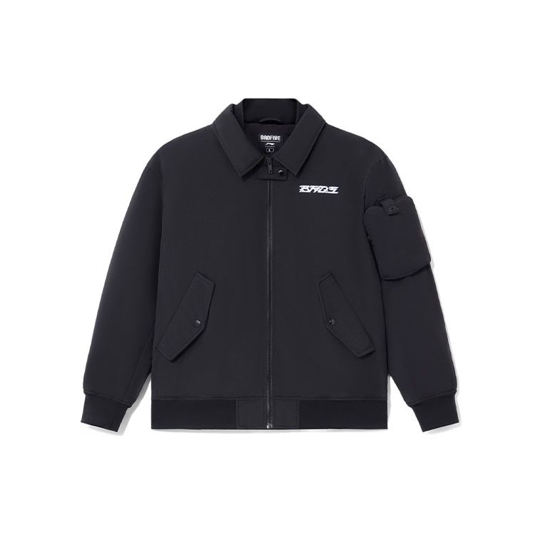 

Мужская куртка Li Ning с трехмерным кроем, водоотталкивающая, черная, AJMS013-1 L