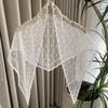 Lightweight Embroidery Edge Sheer Mesh Scarf Floral Wrap Scarf  Wedding