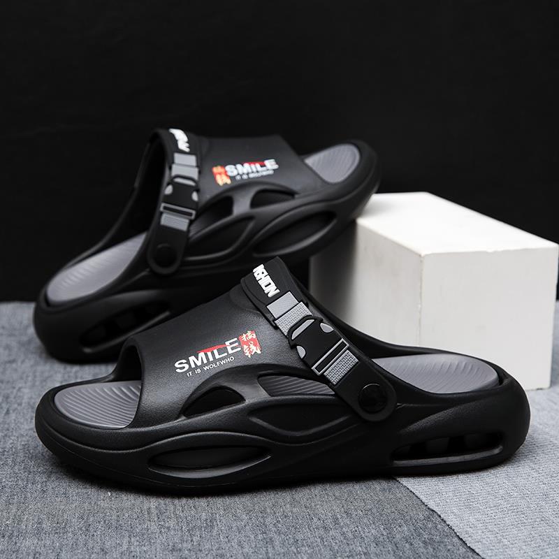 

Тапочки мужские лето 2025 новые уличные противоскользящие и износостойкие для улицы, для ходьбы по воде, для вождения, двойного ношения, шлепанцы на одной подошве 45