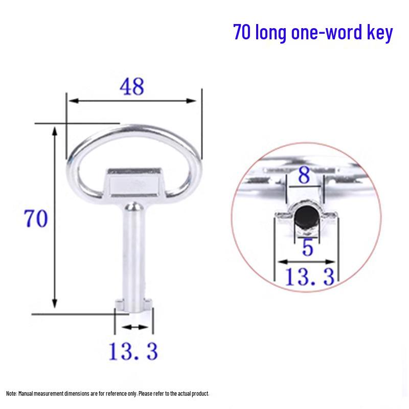 Cross Key Zinc Alloy Multipurpose Wrench for Elevator, Electrical Box, and Water Meter.