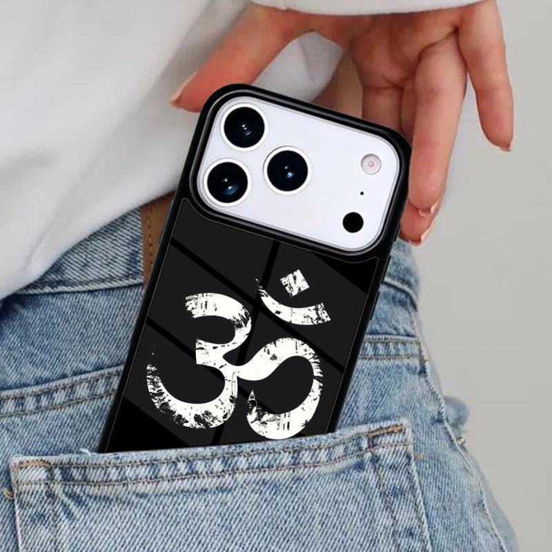 Aum om Namaste symbol floral zen yoga Phone Case for iPhone 16e 15 14 13 12 17 Pro Max Plus Air 17pro Cover Coque