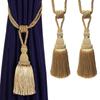 1&2Pcs Decorative Curtain Tiebacks Handmade Elegant Rope Ties Tassels Holdbacks for Drapes Decor Room Accessories Curtain Holder