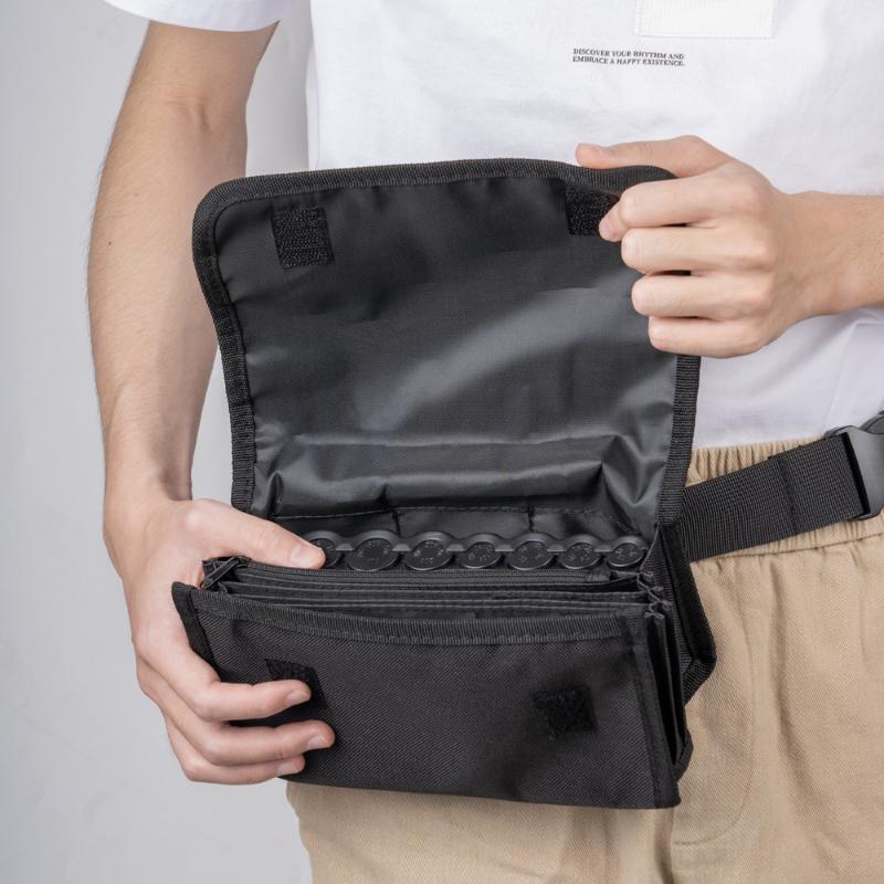 Multi Pocket Waist Bag Euro Coin Holder Portable Coin Storage Money Box Wallet Purse For Waiter Driver Cash Money Phone Safe