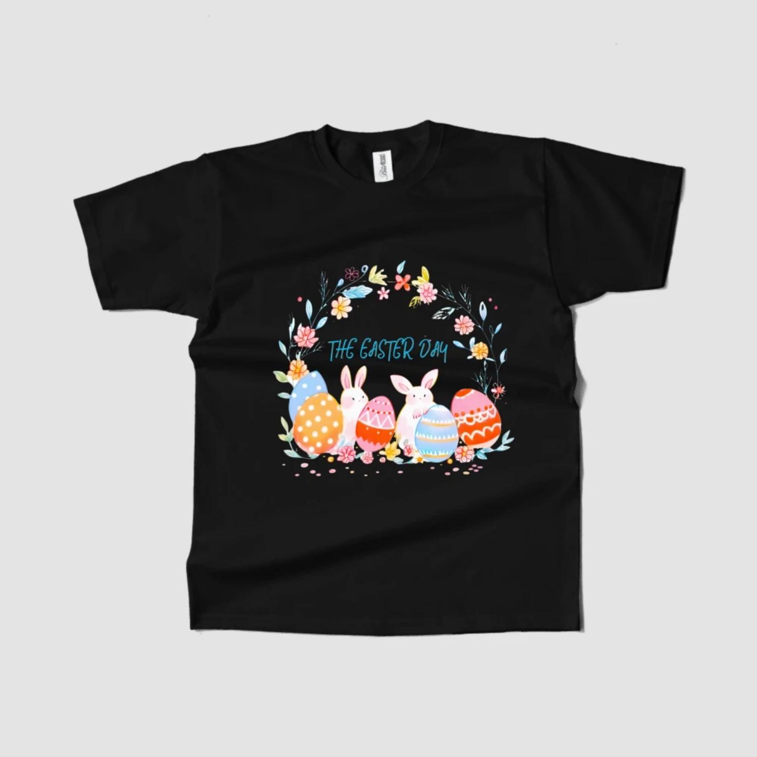 

Women s T-Shirt Easter Graphic Short Sleeve Round Neck Spring Trendy 2023 Fast Ship XXXXXL чорний
