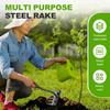 Iron Weeding Rake 2.0,7 Teeth Carbon Steel Garden Weeder Rakes,Iron Rake for Yard Lawn and Garden,Heavy-Duty Gardens Hand Weeder Puller Tool