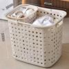 Multifunctional PP Laundry Basket Hollow Design Portable Hamper with Handles and Socks Bin for Home Laundry Storage