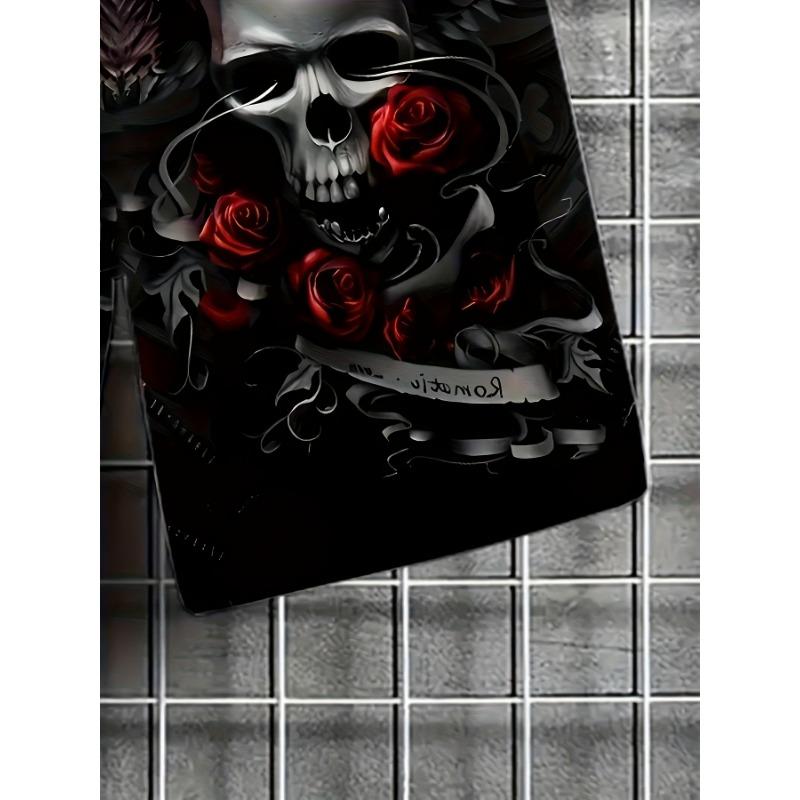 Herren Casual Gothic Totenkopf Set: T-Shirt & Shorts. Atmungsaktive Sportbekleidung im Urban Style für Outdoor/Reisen