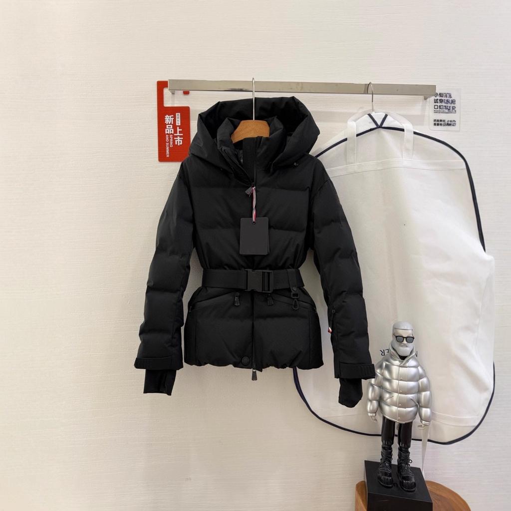 Cabinet quality! Autumn and winter m home goose down Tolima color label ski series hooded slim down jacket women