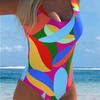 1011 European and American Multi-color Printed Tankini Suspender Halter Slim Fit Fashion Split Swimsuit Women's New Model