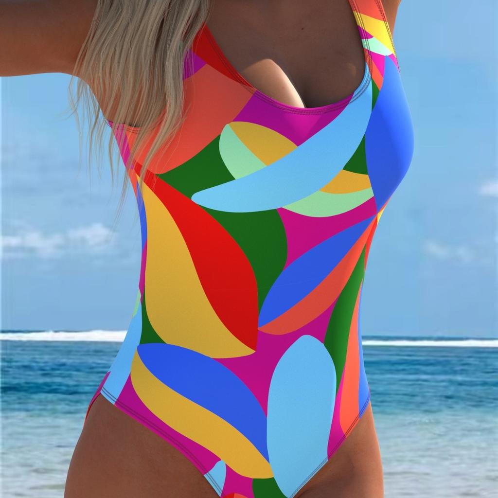 1011 European and American Multi-color Printed Tankini Suspender Halter Slim Fit Fashion Split Swimsuit Women's New Model
