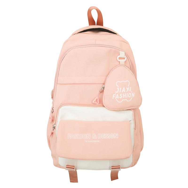 Цветной блок школьная сумка студенческий рюкзак в стиле колледжа женский рюкзак — фото 27