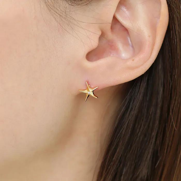[silver925] Dancing star earrings (gold)
