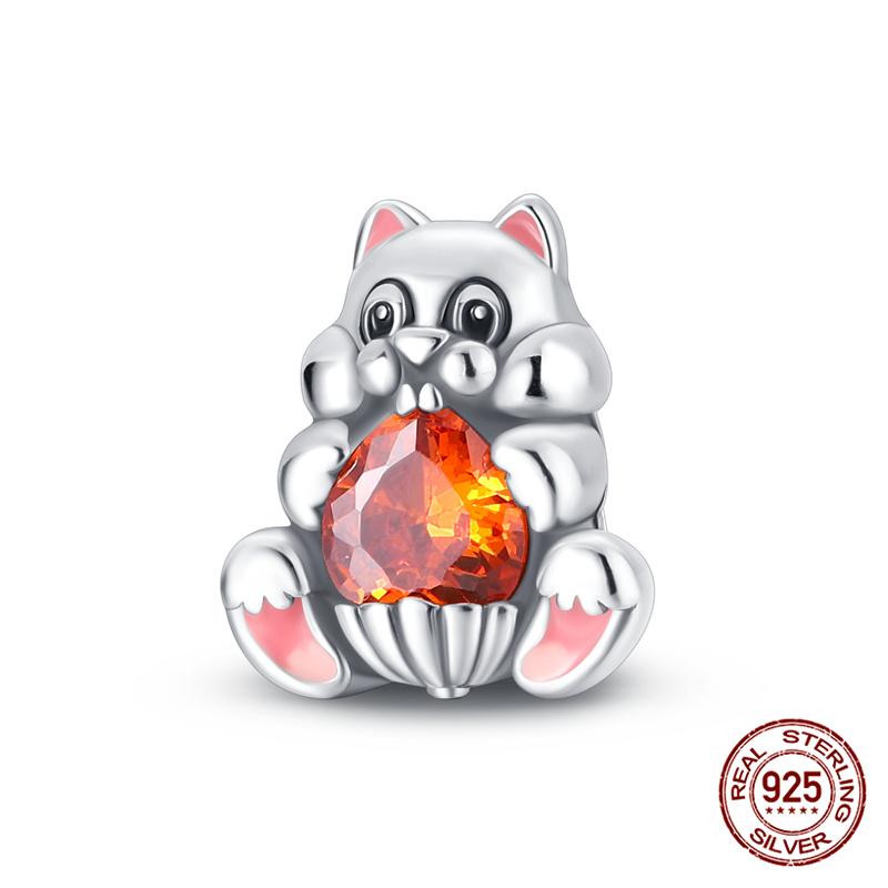 Originale Eulenperlen, 100 % Kupfer, Glückskatzen-Elefanten-Anhänger, passend für Originalarmbänder, DIY-Schmuckherstellung, Geschenk für Frauen