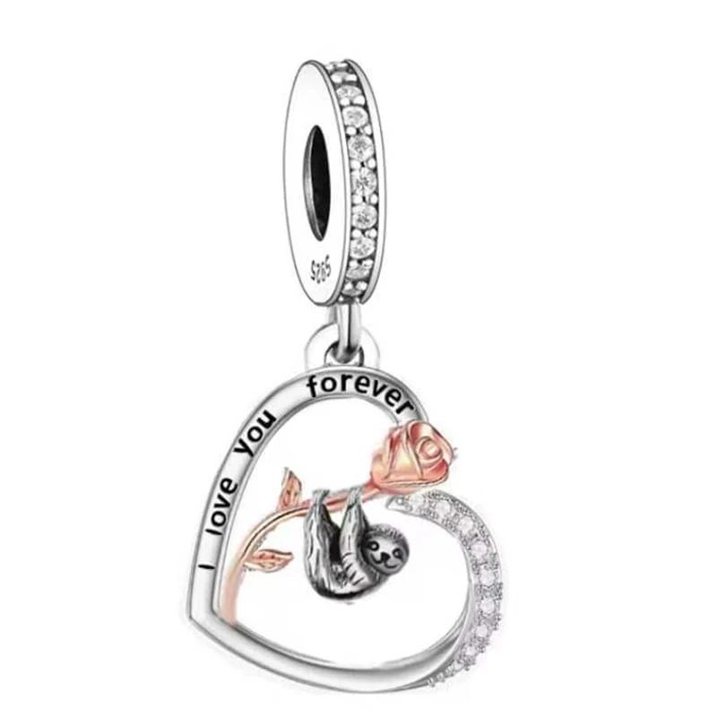 

Подходит для оригинального браслета-шарма Pandora 925 пробы Йоркширский бульдог Чихуахуа Такса Бигль Собака Бусина Для изготовления памятного брелока