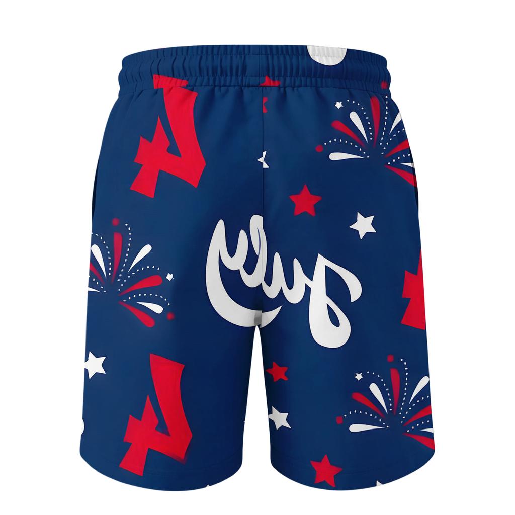 Men's Independence Day Printed Casual Drawstring Waist Shorts