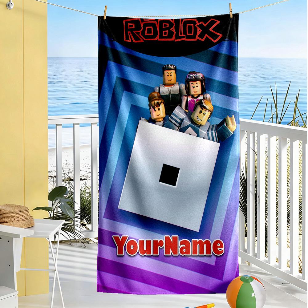 Roblox Customizable Name Beach Towel High Absorbency & Quick-Dry Ideal for Travel Outdoor Swim Pool Yoga Surf Camping Hiking Gym Gift Holiday