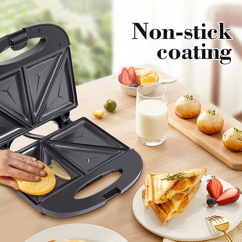 Electric Sandwich and Waffle Maker for European and American Style Breakfasts