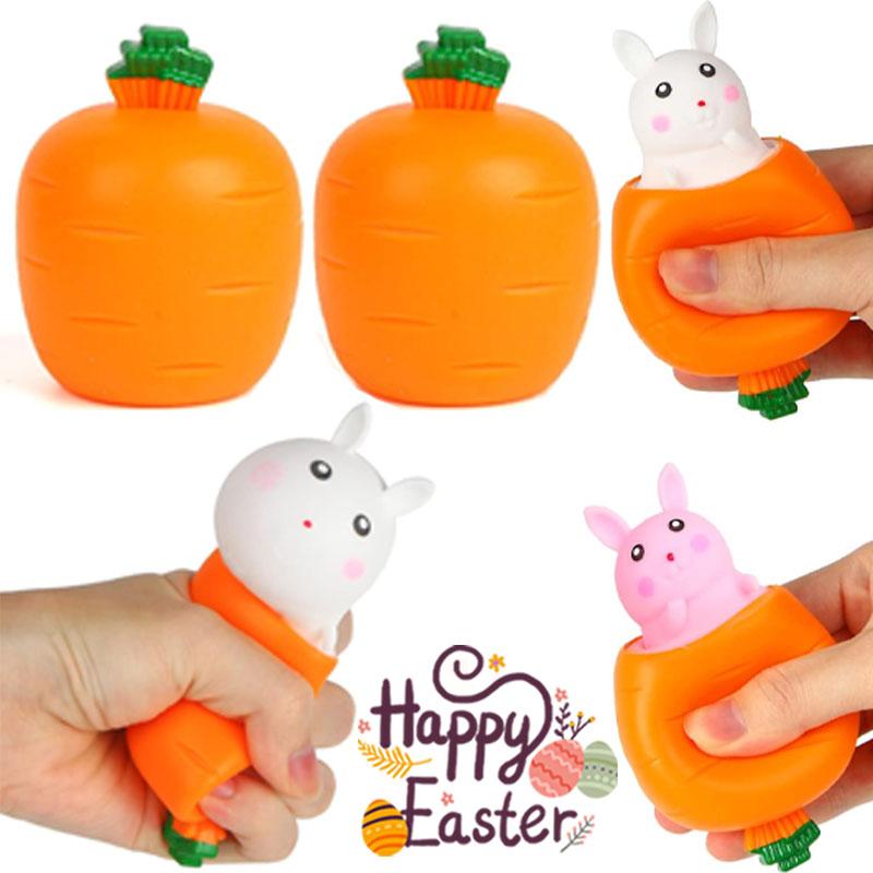 Telescopic Carrot Rabbit Squeeze Cup, Squishy Pinch Toy, Creative Slow Rebound Decompression Gift