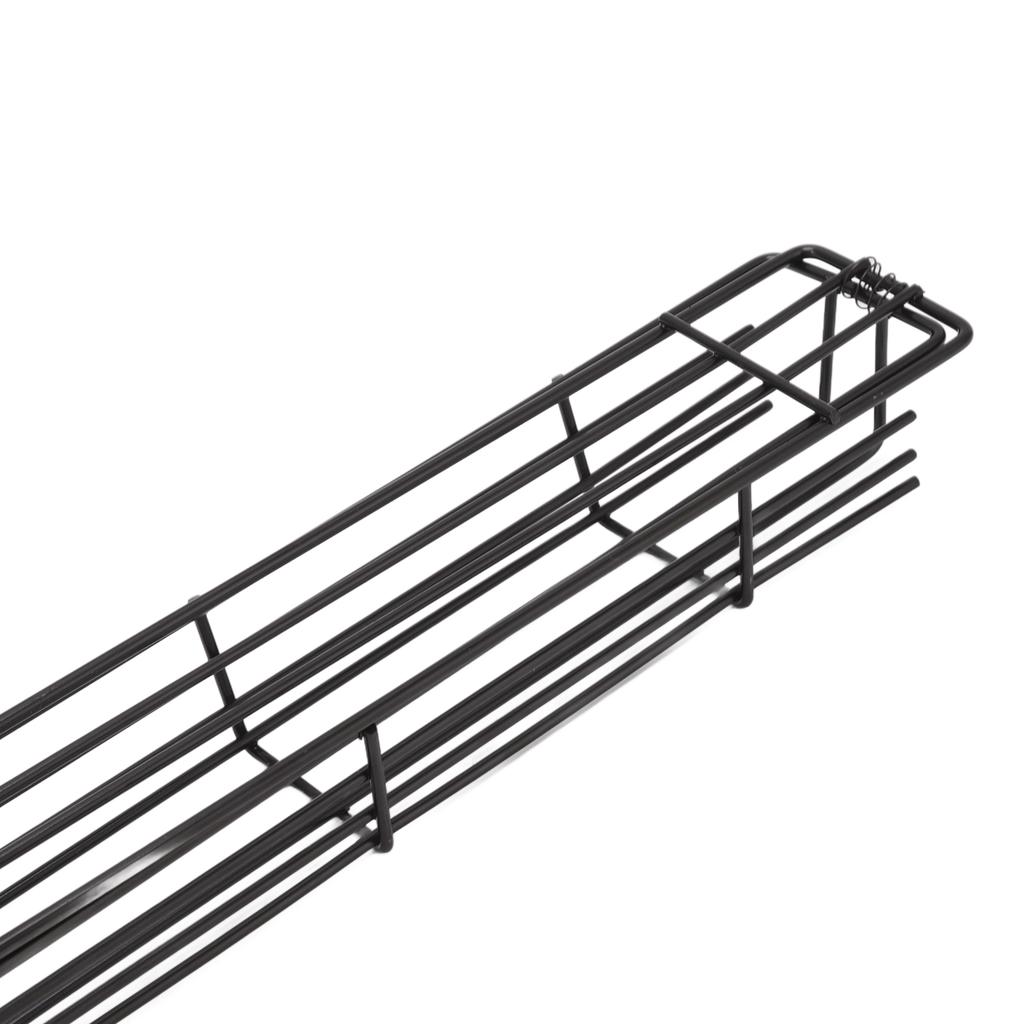 Kabob Grilling Baskets Lockable Iron Kebab Grill Grate with Wooden Handle for Grilling Vegetables Hot Dog Meat