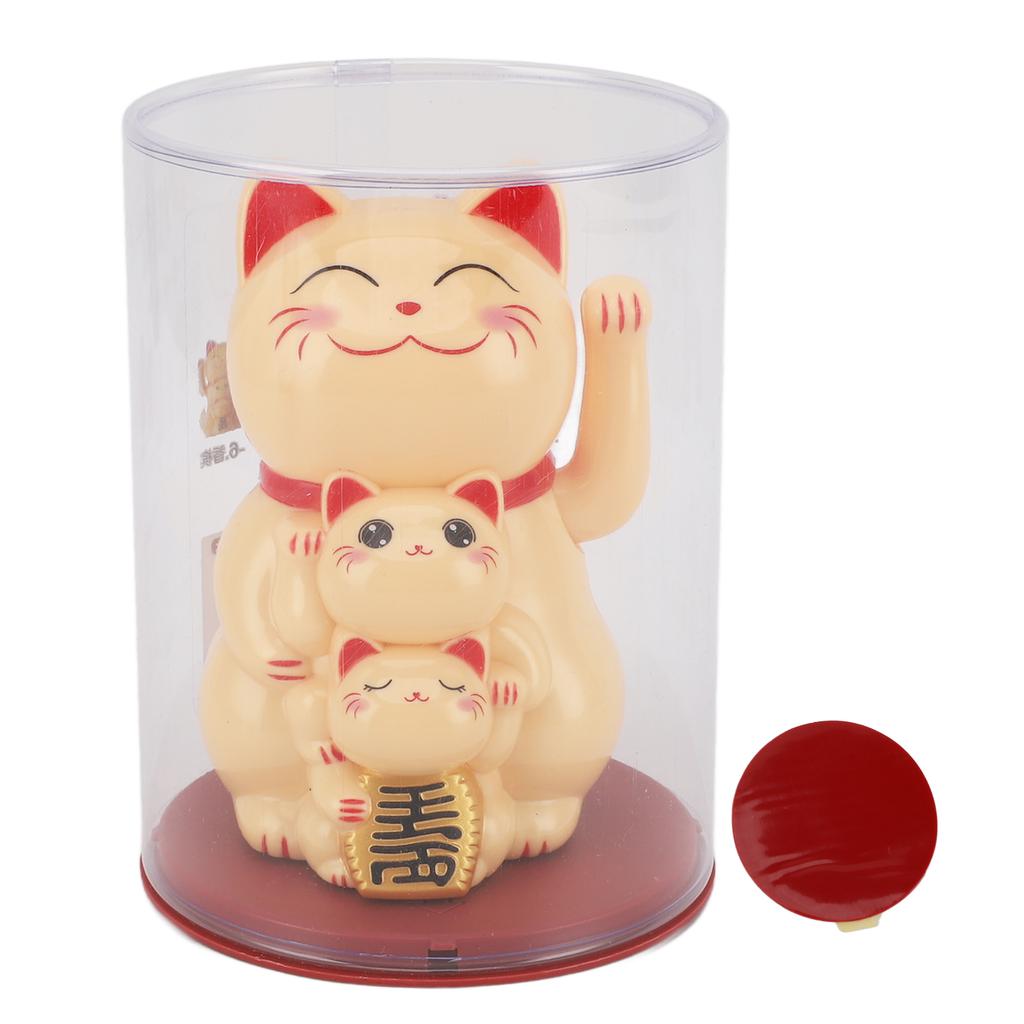 4,5 Zoll Solarbetriebene Lächelnde Katze Ornament Automatisch Winkende Hand Glückskatze Ornament für Auto Schreibtisch
