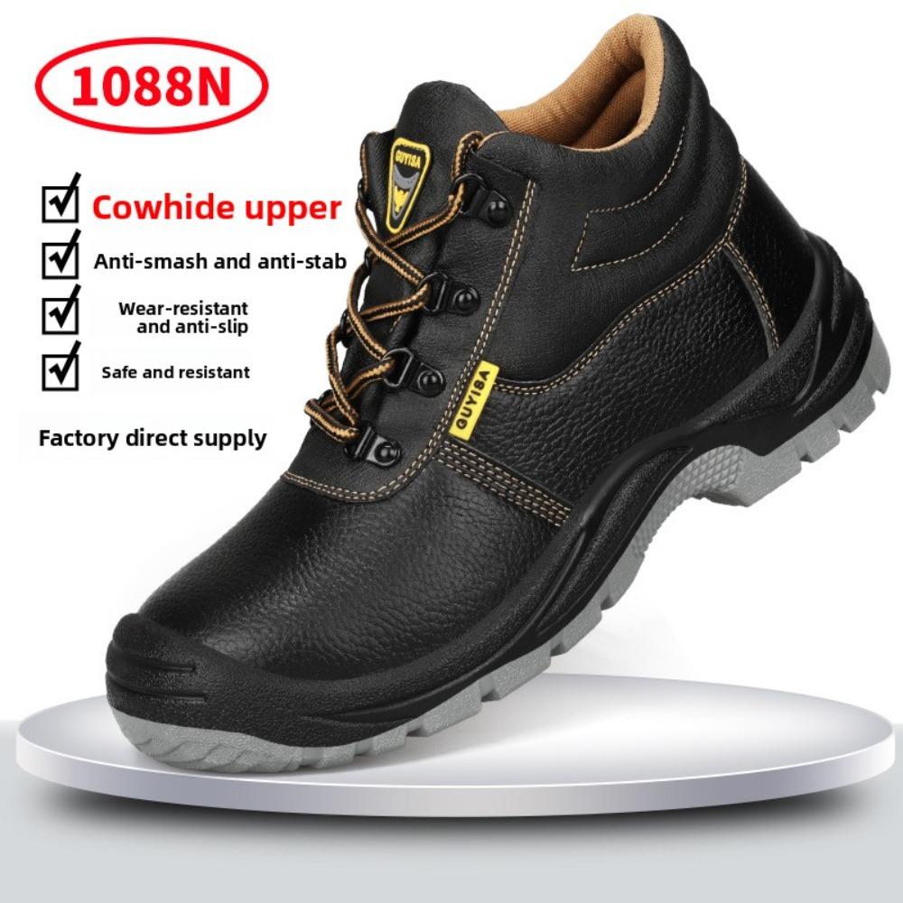 

Steel Toe Safety Shoes for Men Anti Smash Anti Puncture Solid Wear Resistant Work Shoes Waterproof Oil Resistant 46