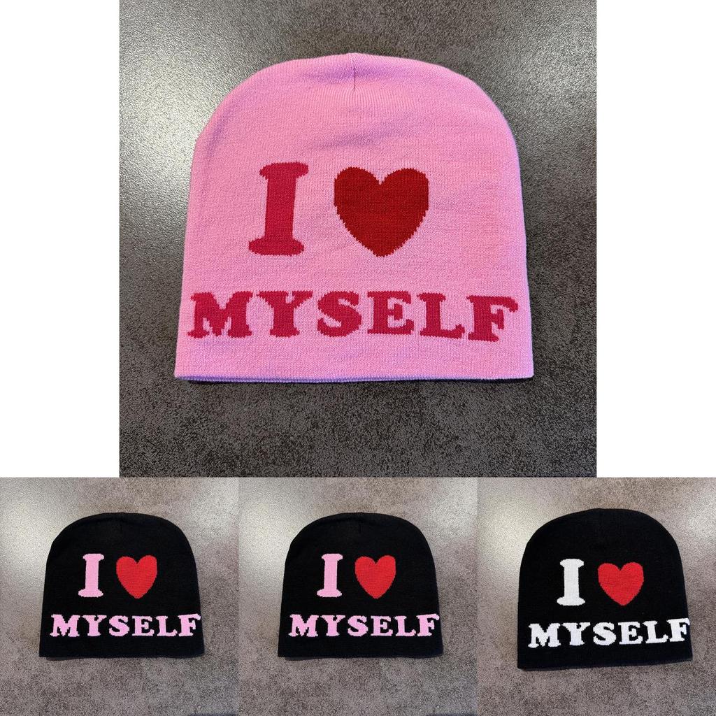 Abstract Knit Hat For Women With Warmth And Unique Letter Design For Streetwear Style