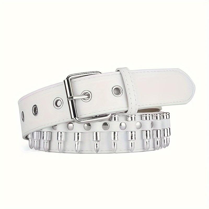 Bullet Punk Style Gürtel für Männer und Frauen, Modischer und Trendiger Gürtel, Rock Casual Gürtel, PU-Material, Sehr gut geeignet für das tägliche Anziehen
