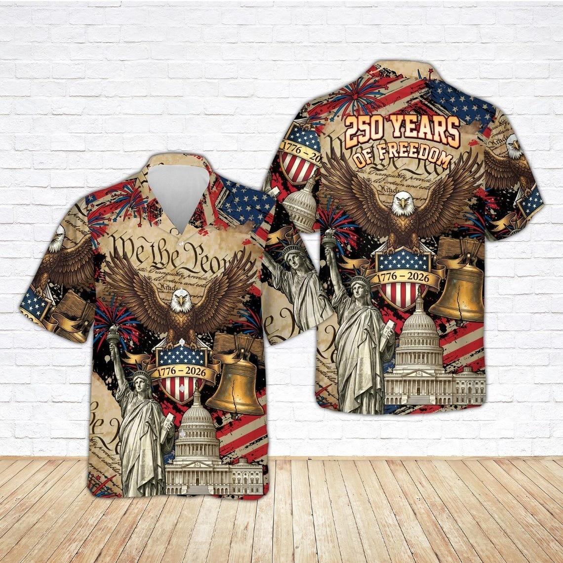USA 250th Anniversary Hawaiian Shirt Gift Unisex PP3036 S